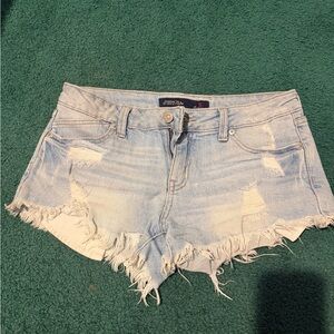 JUSTUSA Frayed Light Blue Jean Shorts